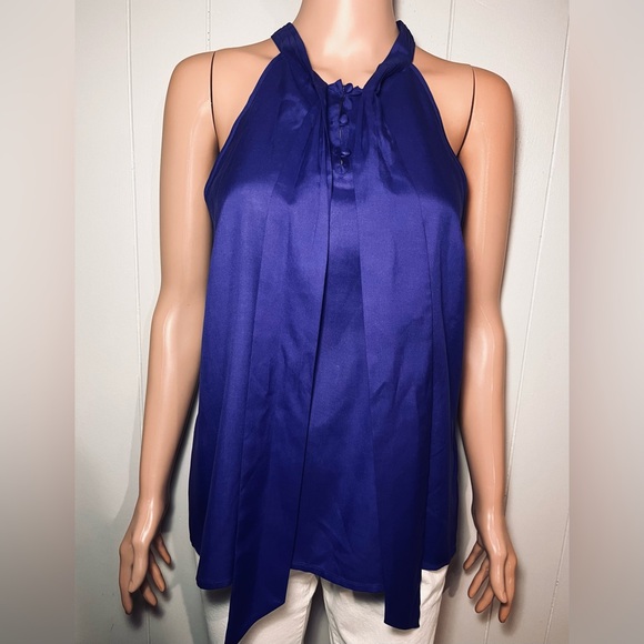 J.CREW- Sleeveless-Bow- Blouse/Tank-  Deep Blue/ Purple -Size: 6 - Picture 4 of 7